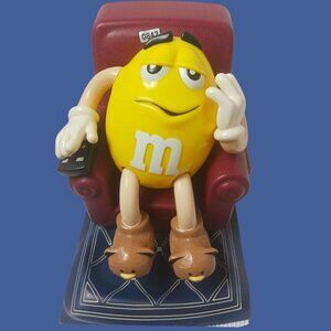 M&M Vtg Candy Dispenser Lazy Boy Recliner Toy With Bear Slippers